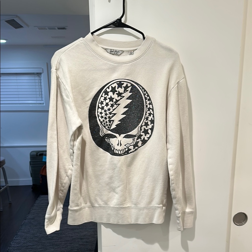 Cream Graphic Women’s Dead Head Sweater by Junk Food